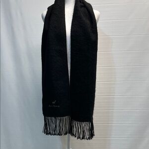 Alpaca Camargo scarf alpaca blend 60” x 9” rectangle fringe black